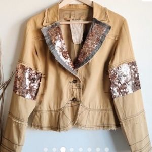 Da Nang distressed sequin military style jacket.